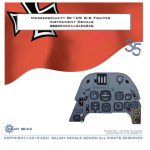 Messerschmitt Bf 109 G-6 - Instrument Panel Decals (for Border Bf-001 Kit)