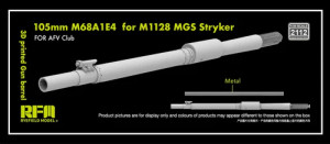 M1128 MGS - 3D-Printed Gun Barrel 105 mm M68A1E4 (for AFV Kits)