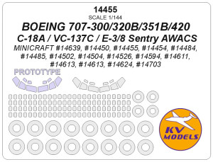 Boeing 707-300/320B/351B/420 / C-18A / VC-137C / E-3/8 Sentry AWACS And Wheels Masks