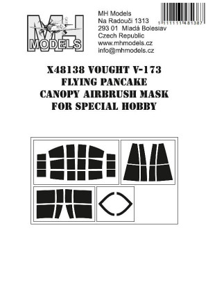 Vought V-173 Flying Pancake Canopy Airbrush Mask For Special Hobby