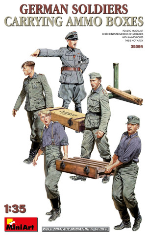 German Soldiers Carrying Ammo Boxes