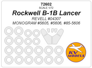 Rockwell B-1B Lancer (REVELL #04307 / MONOGRAM #5605, #5606, #85-5606) + wheels masks