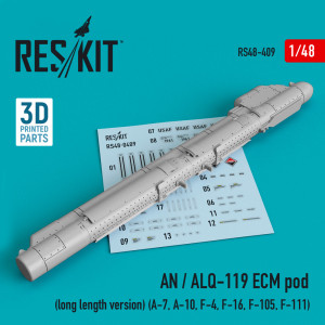 AN / ALQ-119 ECM Pod (Long Length Version) (A-7, A-10, F-4, F-16, F-105, F-111) (3D Printing)