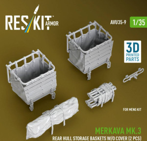 Merkava Mk.3 - Rear Hull Storage Baskets without Cover (2 pcs) (for Meng Kits / 3D-Printed)