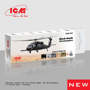 3067 Acrylic Paints Set for Black Hawk US Helicopters