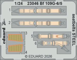Messerschmitt Bf-109 G-5 / G-6 - Steel Seatbelts (for Airfix Kits)