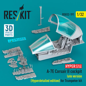 LTV A-7 E Corsair II - Late Cockpit Hyperdetailed Edition with 3D Decals (3D-Printed / for Trumpeter Kits)
