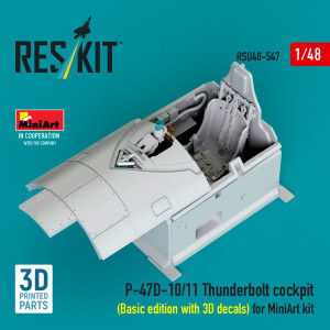 Republic P-47D-10/11 Thunderbolt - Cockpit Basic Detailed Edition with 3D Decals (3D-Printed / for MiniArt Kits)
