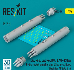 LAU-68 / LAU-68D/A and LAU-131/A Hydra Rocket Launchers for US Army & Navy, Ukrainian AF (a/c & h) (2 pcs / 3D Printed)