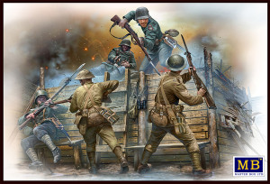 Hand-to-hand fight, German & British infantrymen, WW I era
