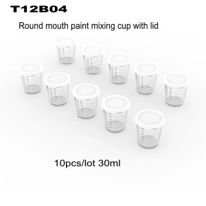 Round Mouth Paint Mixing Cup with Cover - 10 pcs (10 x 30ml)