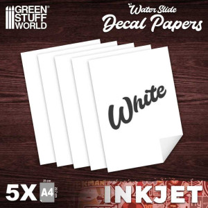 Waterslide Decals - Inkjet White A4 (5pcs)