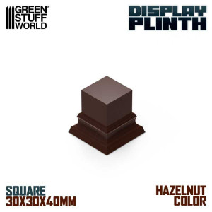 Square Top Display Plinth 3x3cm - Hazelnut Brown