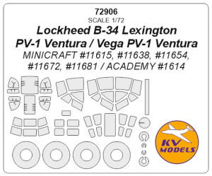 Lockheed B-34 Lexington / PV-1 Ventura / Vega PV-1 Ventura(MINICRAFT/ ACADEMY) + wheels masks