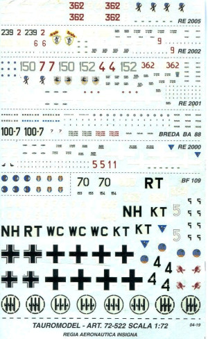 Bf-109 / Ba-88 / Re.2000 / Re.2001 / Re.2002 / Re.2005 - Regia Aeronautica Insignia