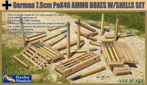 German 7,5 cm Pak 40 Ammo Boxes w/Shells Set