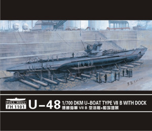 U-boat Type VII B DKM U-48 with Dock (1 Ship Kit + Dockyard diorama)