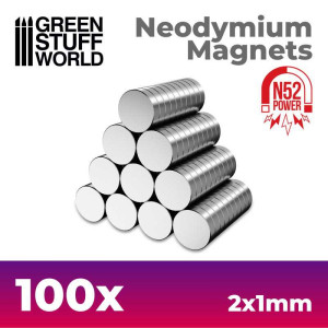 Neodymium Magnets 2x1mm - 100 Units (N52)