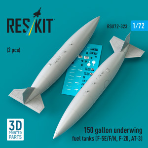 Northrop F-5 E / F / N / F-20 and AT-3 - 150 Gallon Underwing Fuel Tanks (2 pcs / 3D-Printed)