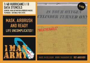 Hawker Hurricane Mk.I / Mk.IIb / Mk.IIc - Data Stencils Generic Set (for Airfix, Arma Hobby, Hasegawa and Hobby Boss kits)