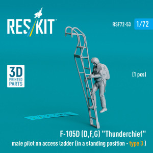 F-105 (D,F,G) 'Thunderchief' Male Pilot On Access Ladder (In A Standing Position - Type 3 ) (1 pc) (3D Printed)