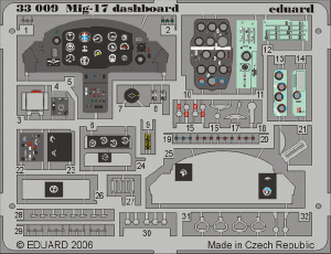 MiG-17 dashboard 1/32 TRUMPETER