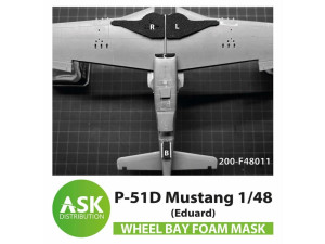 North American P-51 D Mustang - Wheel Bay Foam Mask (for Eduard Kits)