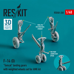 F-14 (D) "Tomcat" Landing Gears With Weighted Wheels Set For AMK Kit (Resin And 3D Printing)