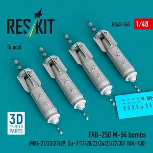 FAB-250 М-54 Bombs (4 pcs / 3D Printed)