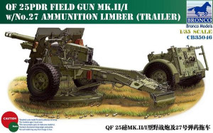 British QF 25pdr Field Gun Mk.II/I with No.27 Ammunition Limber