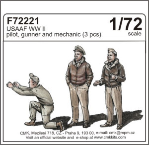 USAAF WW II pilot, gunner and mechanic (3 pcs) 1/72
