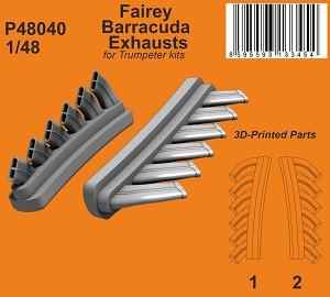 Fairey Barracuda - Exhaust (for Trumpeter Kits / 3D-Printed)