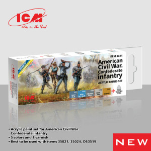 American Civil War Confederate Infantry Acrylic Paints Set
