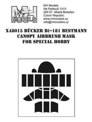 Bücker Bü-181 Bestmann canopy airbrush mask
