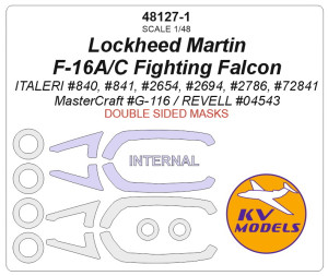 Lockheed Martin F-16A/C Fighting Falcon (ITALERI #840, #841, #2654, #2694, #2786, #72841 / MasterCraft #G-116 / REVELL #04543) - (Double sided) + wheels masks