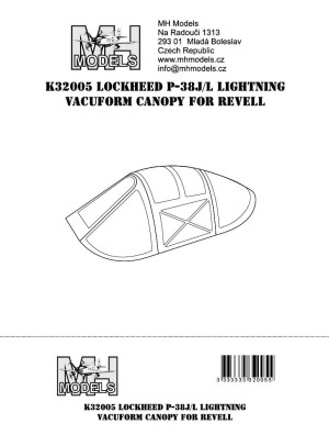 Lockheed P-38J/L Lightning Vacuform Canopy For Revell