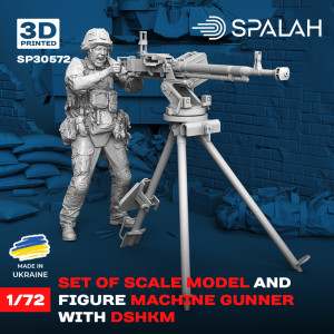 Machine Gunner with DShKM Machine Gun (1 Figure / 3-D Printed)