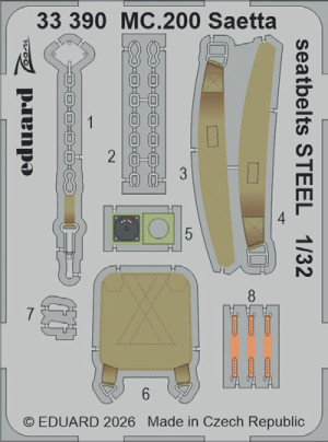 Macchi MC.200 Saetta - Steel Seatbelts (for Italeri Kits)