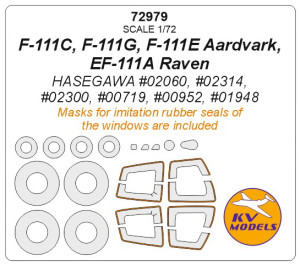 F-111C, F-111G, F-111E Aardvark, EF-111A Raven (Hasegawa) + wheels masks