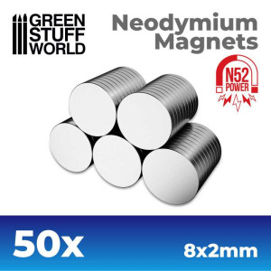Neodymium Magnets 8x2mm - 50 Units (N52)