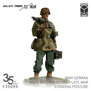 German WWII MG42 Machine Gunner - Late-War Standing Posture (1 Figure / 3D-Printed)