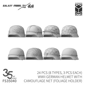 German WWII Helmet with Camouflage Net (Foliage Holder / 3D-Printed)