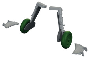 Messerschmitt Bf-109 K-4 - 3D-Printed Undercarriage Legs (for Eduard Kits)