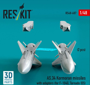 AS.34 Kormoran Missiles with Adapters for F-104 G and Tornado IDS (2 pcs / 3D-Printed)