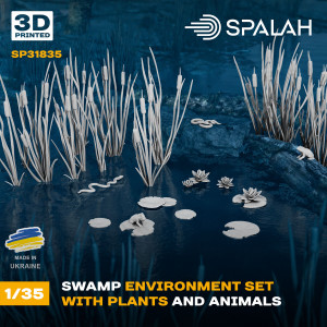 Swamp Environment with Plants and Animals (3D-Printed)