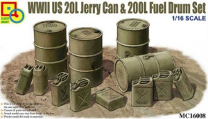 WWII US 20L Jerry Can & 200L Fuel Drum Set