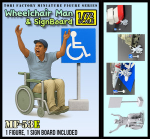 Wheelchair Man & Sign Board