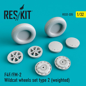 F4F/FM-2 Wildcat wheels set type 2 weighted