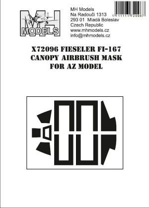 Fieseler Fi-167 Canopy Airbrush Mask For AZ model