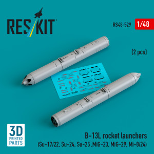 B-13L Rocket Launchers (2pcs) (Su-17/22, Su-24, Su-25 ,MiG-23, MiG-29, Mi-8/24) (3D Printed)